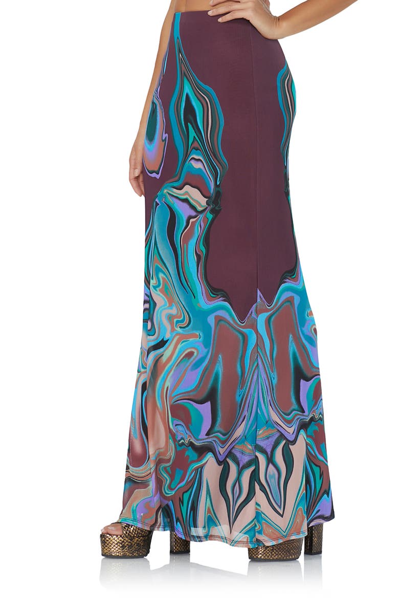 AFRM Cara Print Maxi Skirt, Alternate, color,