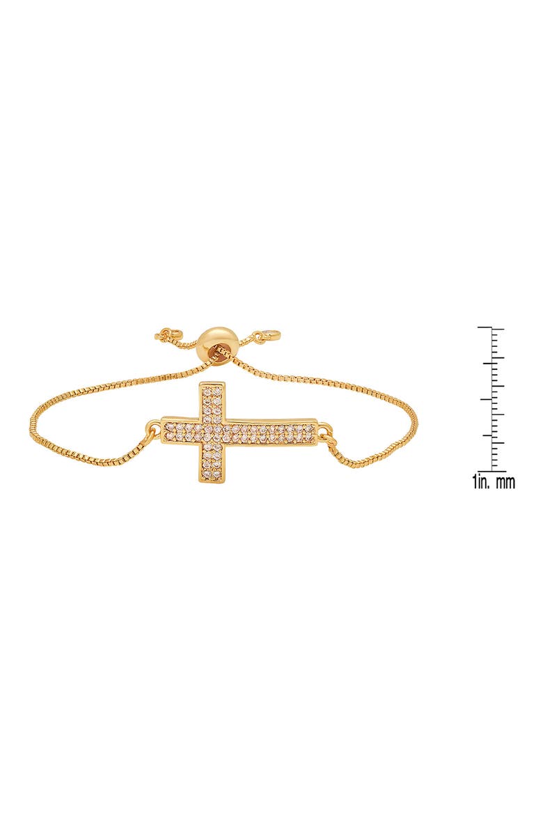 Pavé CZ Cross Slide Bracelet, Alternate, color, GOLD