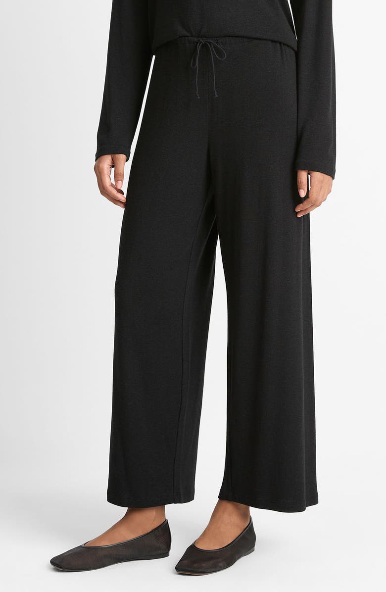 Vince Tie Waist Knit Lounge Pants, Alternate, color, Black