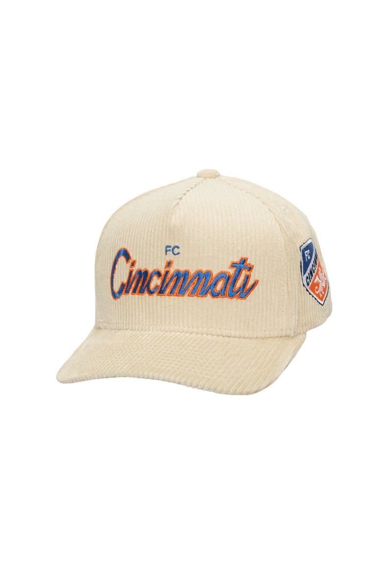 Mitchell & Ness Men's Mitchell & Ness Cream FC Cincinnati Corduroy Off Pro Crown Adjustable Hat, Main, color, 