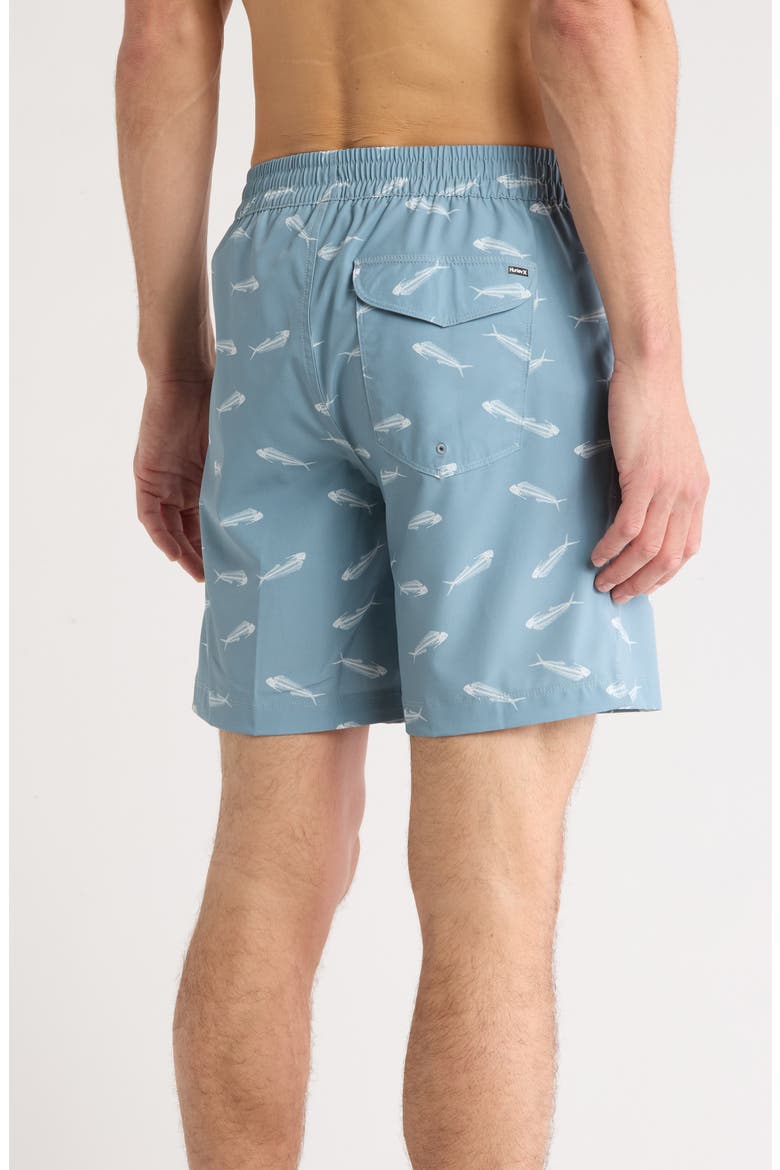 Ditsy Bone Volley Swim Shorts, Alternate, color, GLADIATOR GREY