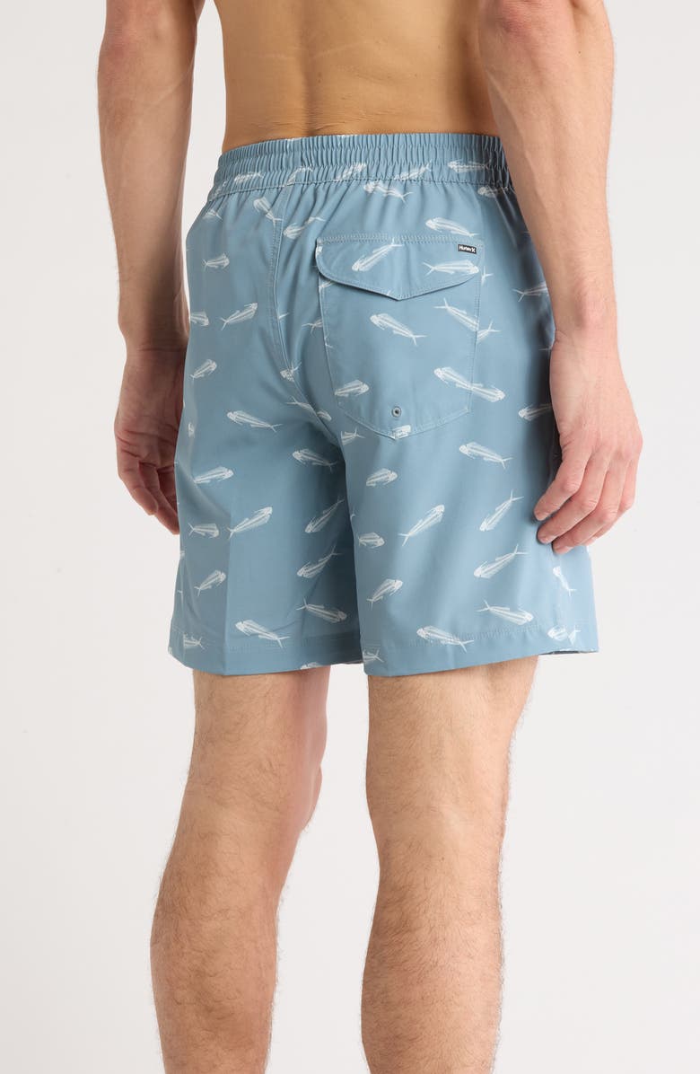 Hurley Ditsy Bone Volley Swim Shorts, Alternate, color, Gladiator Grey