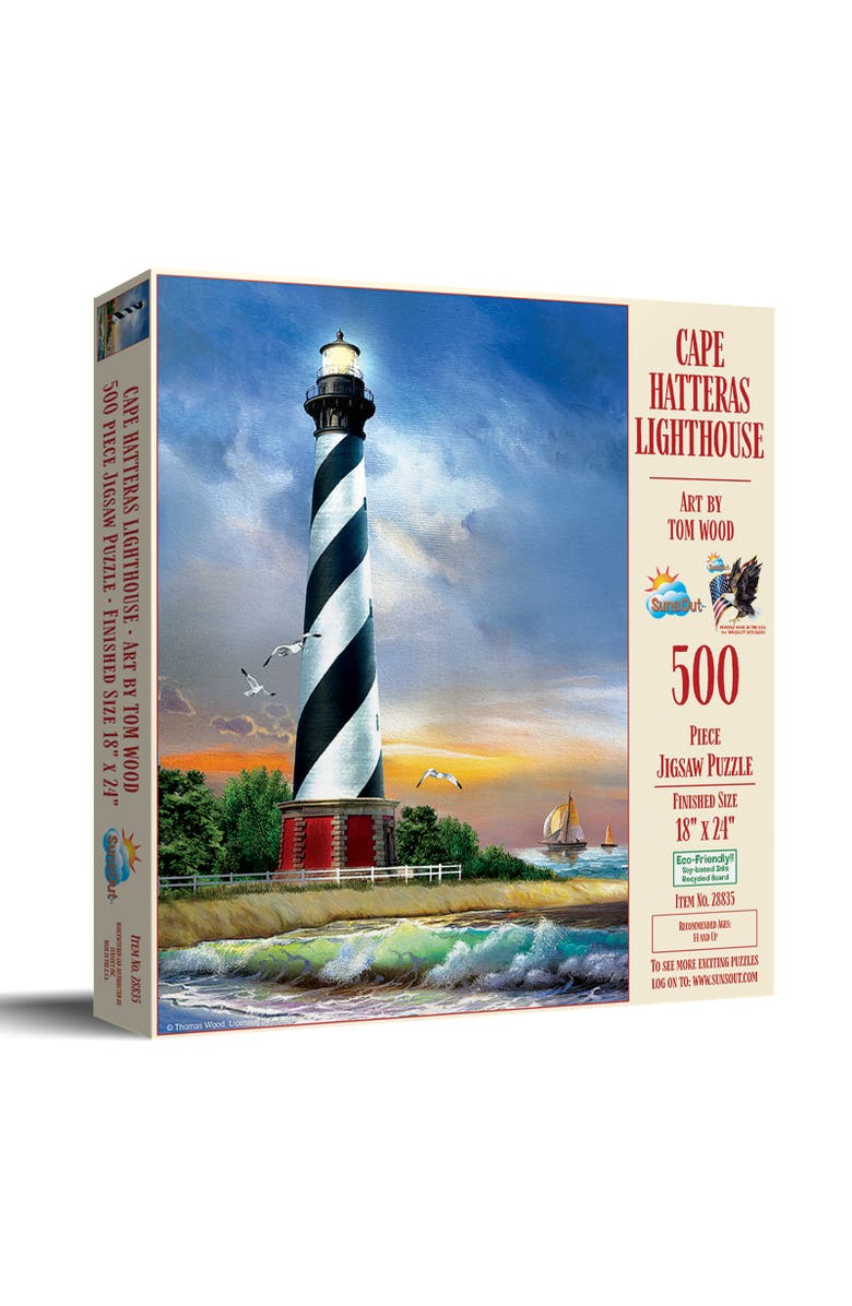 Sunsout Cape Hatteras Lighthouse 500 piece Jigsaw Puzzle for Adults, Main, color, Multicolor