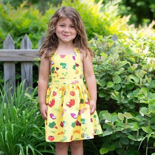 Worthy Threads Girls Tie Back Dress In Farmer's Market