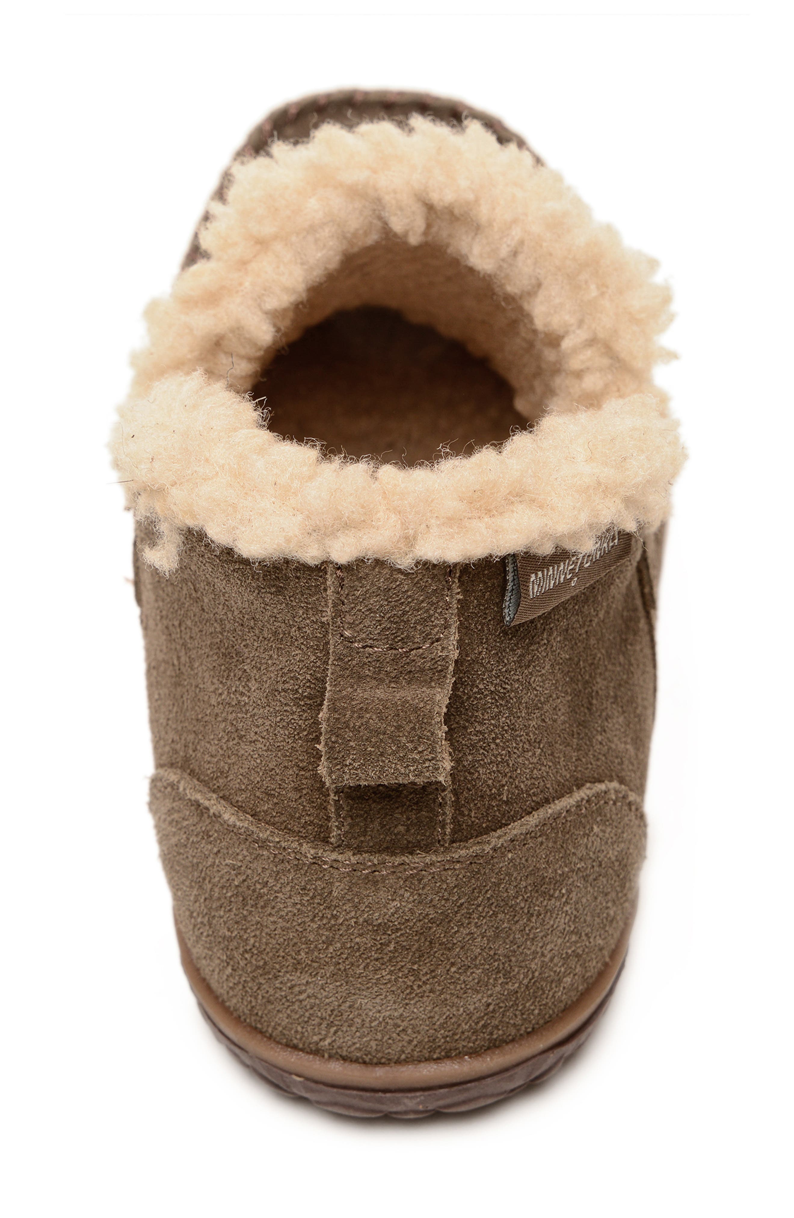 Minnetonka Taren Suede Loafer, Alternate, color, Autumn Brown