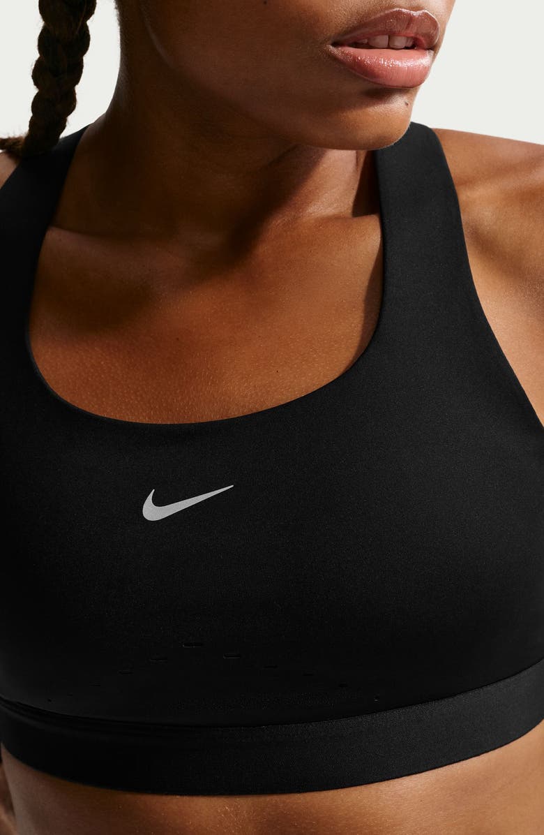 Nike Swift Dri-FIT High Support Sports Bra, Alternate, color, Black/Silver