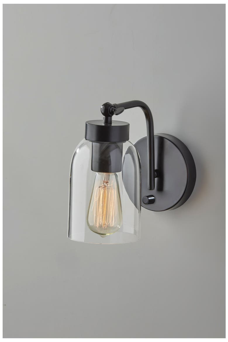 Bristol Wall Lamp, Alternate, color, BLACK