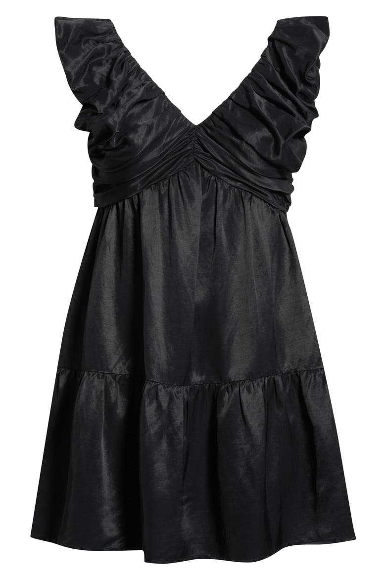 Tiered Minidress, Alternate, color, BLACK