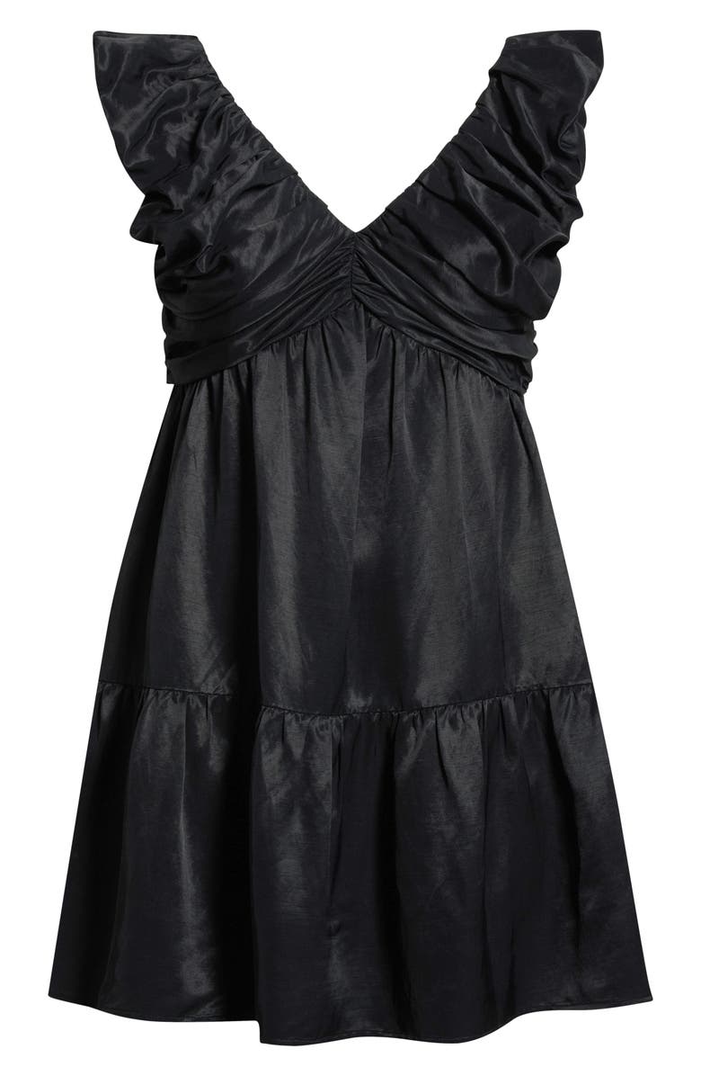 Chelsea28 Tiered Minidress, Alternate, color, Black