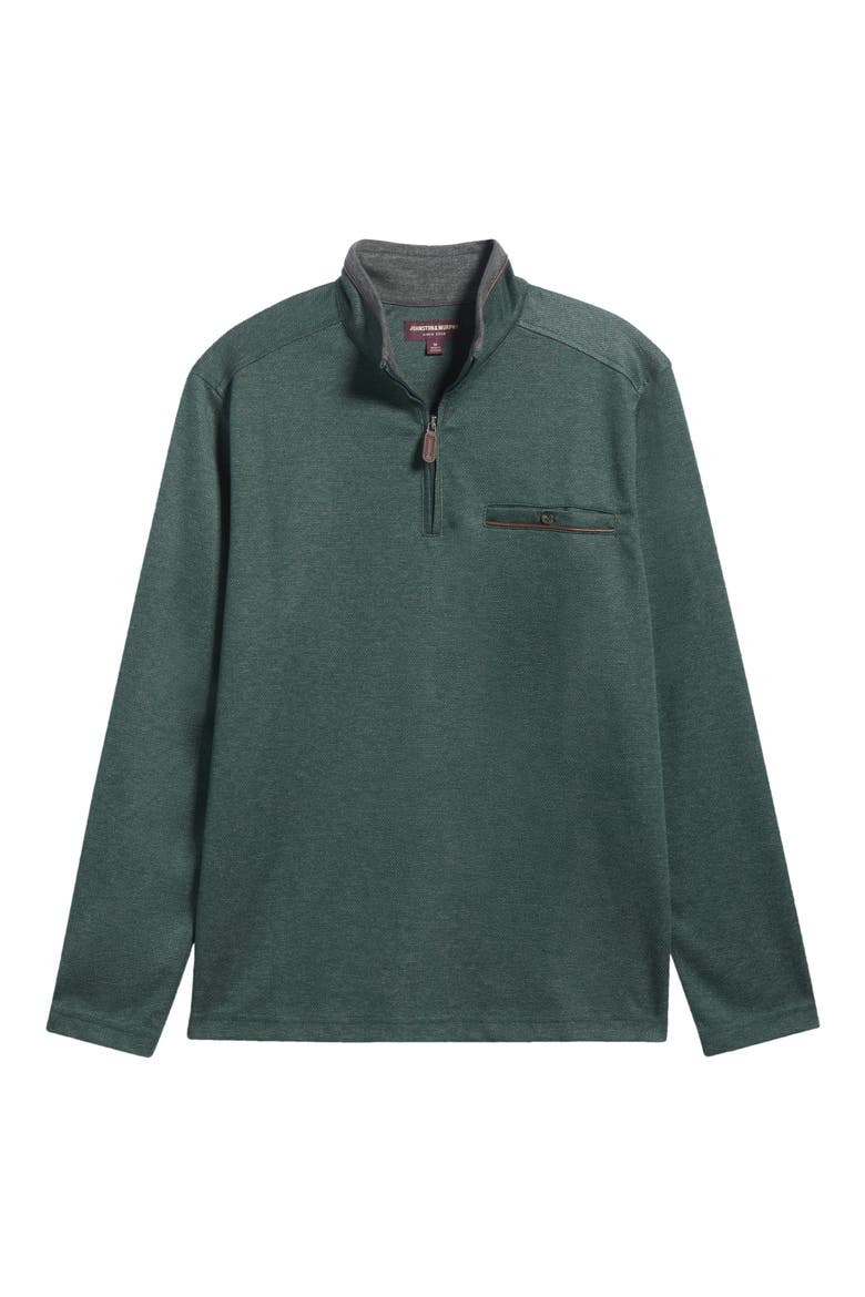 Merritt Piqué Quarter Zip Pullover, Main, color, GREEN