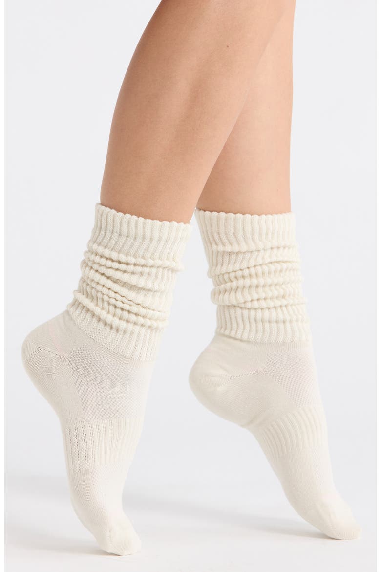 Athleisure Slouch Rib Crew Socks, Main, color, IVORY TOFU