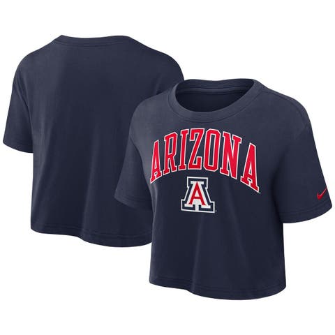 Women's Nike Navy Arizona Wildcats Athletic Prep Arch Performance Cropped T-Shirt
