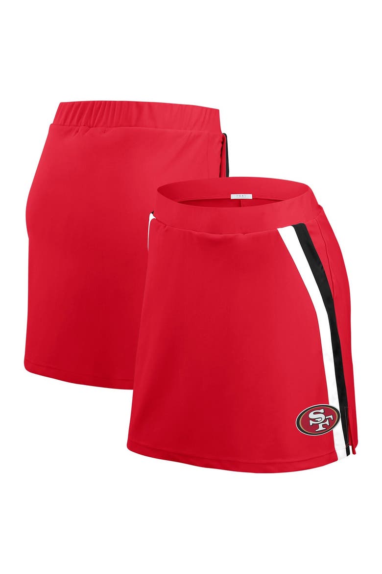 Women's WEAR by Erin Andrews Scarlet San Francisco 49ers Stripe Skort, Main, color, Scarlet