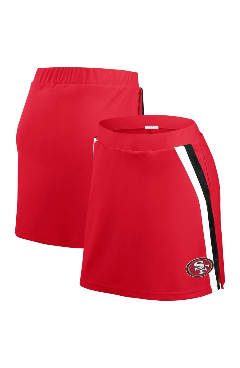 WEAR by Erin Andrews Women's WEAR by Erin Andrews Scarlet San Francisco 49ers Stripe Skort, Main, color, Scarlet