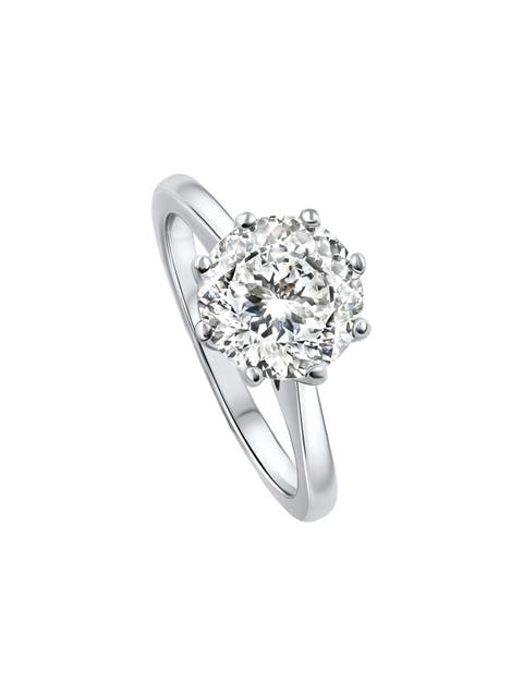 Certified 3Ct Portuguese Cut Diamond Engagement Ring 14k Gold Lab Grown