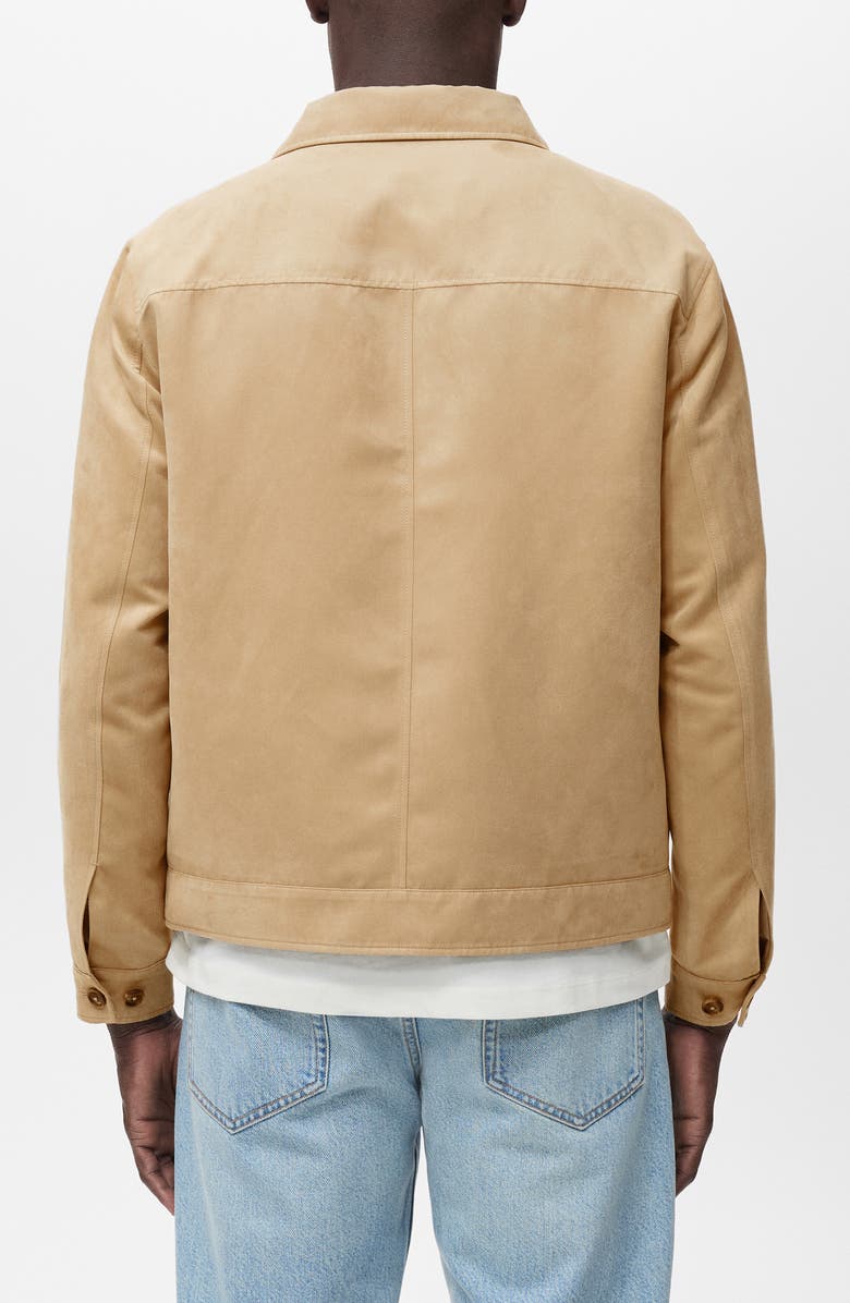 MANGO Faux Suede Jacket, Alternate, color, Beige