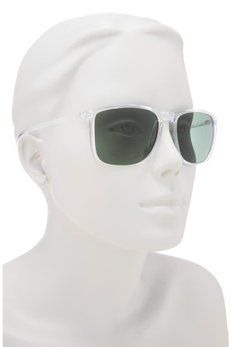56mm Polarized Square Sunglasses, Alternate, color, CRYSTAL