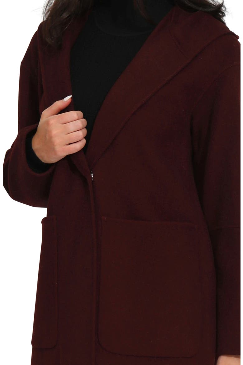 Walk This Way Oversized Hooded Wool Blend Coat, Alternate, color, BURGUNDY
