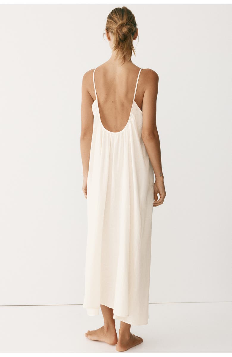 H&M Linen-blend Throw-on Dress, Alternate, color, Cream