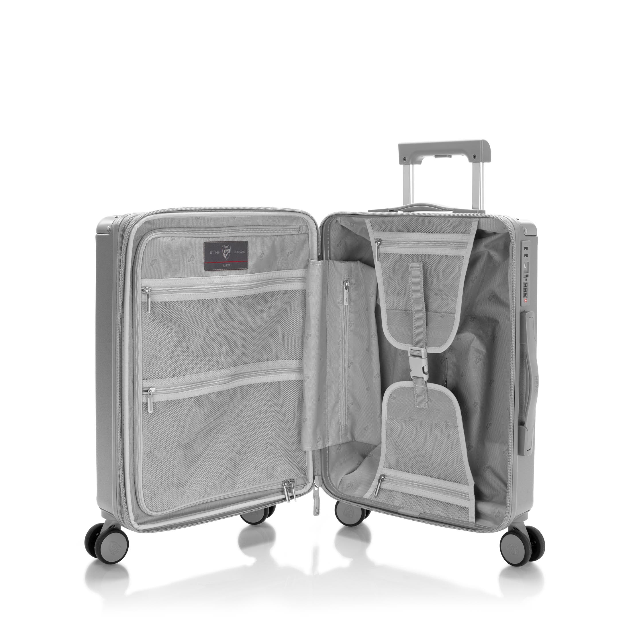 Heys Luxe 21 Inch Carry-on Luggage, Alternate, color, Silver