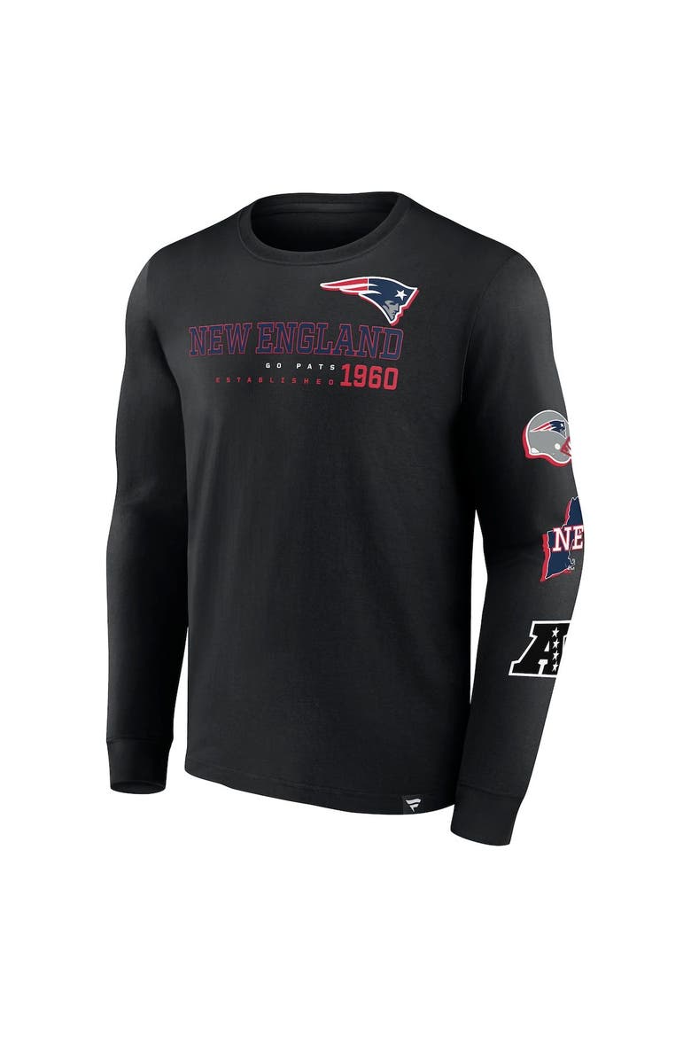 Men's Fanatics Branded Black New England Patriots High Whip Pitcher Long Sleeve T-Shirt, Alternate, color, Black