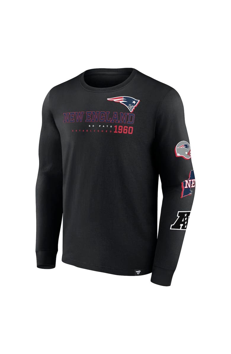 FANATICS Men's Fanatics Branded Black New England Patriots High Whip Pitcher Long Sleeve T-Shirt, Alternate, color, 
