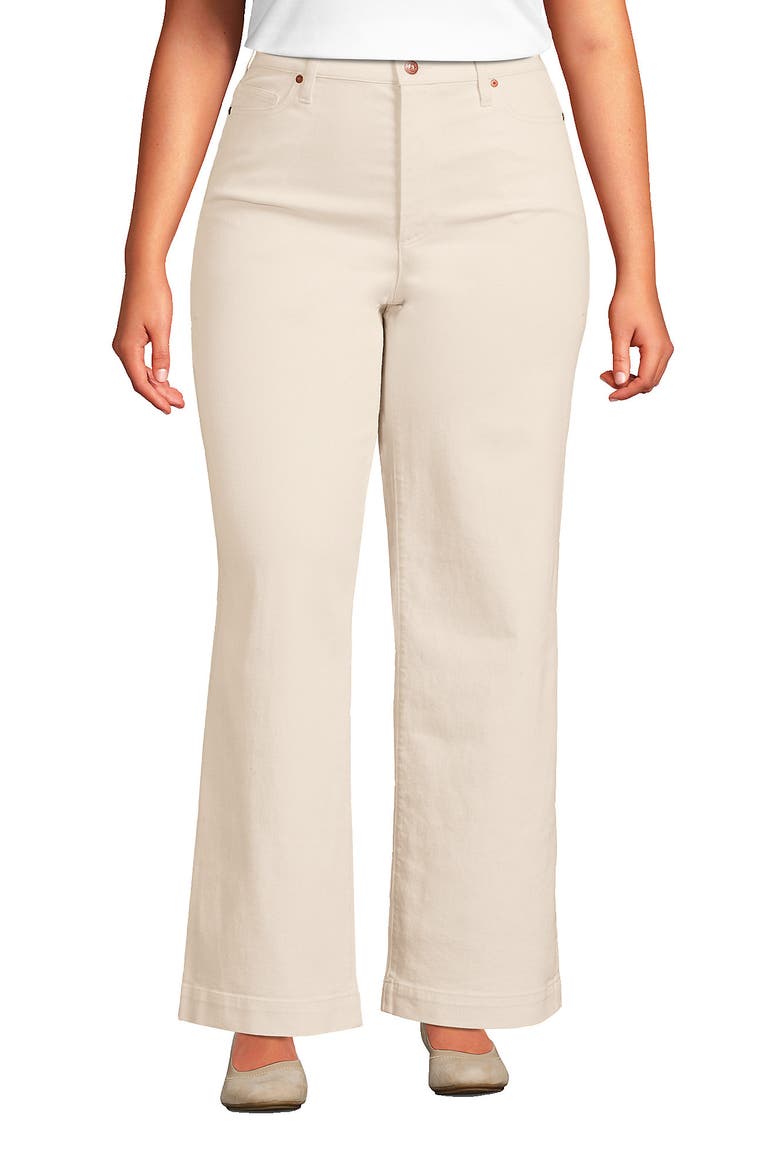 High Rise Wide Leg Denim Jeans, Main, color, Natural