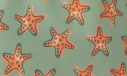 Sunset X Vine Sea Star Print Swim Trunks