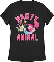 My Little Pony: Friendship is Magic Women's Pinkie Pie Party Animal Short Sleeve Graphic T-Shirt