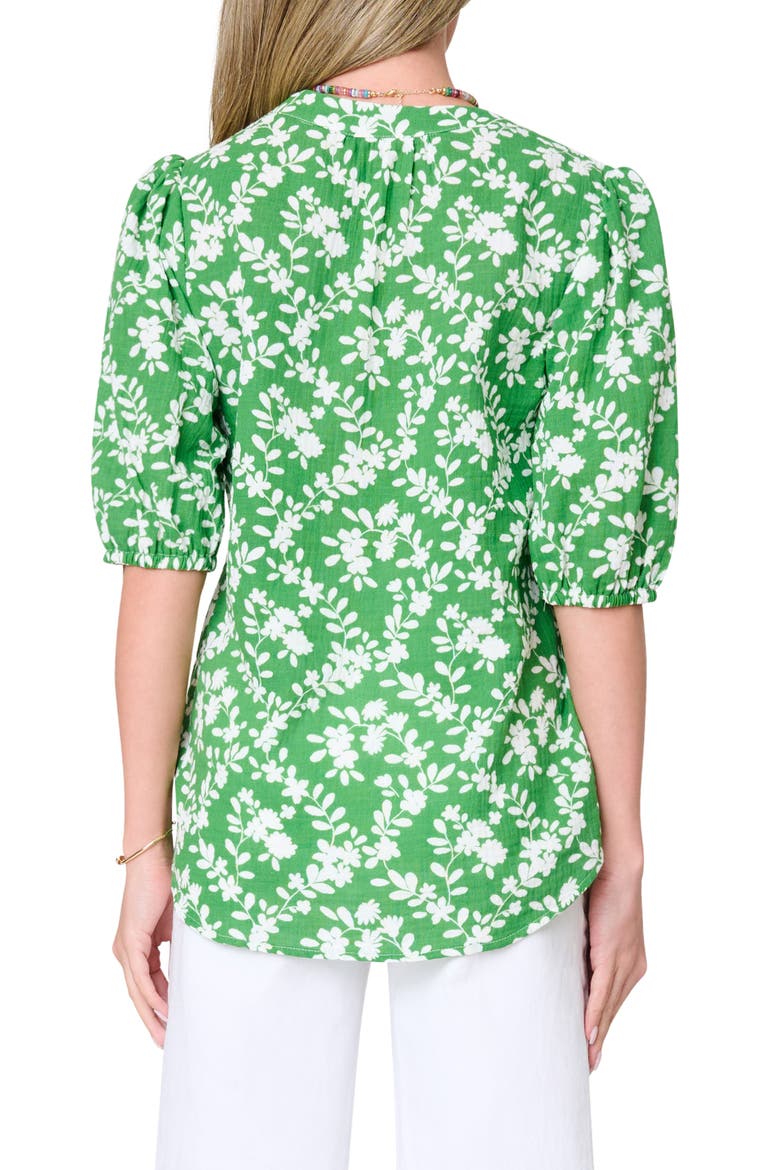 Meadow Print Puff Sleeve Top, Alternate, color, GREEN TRELLIS