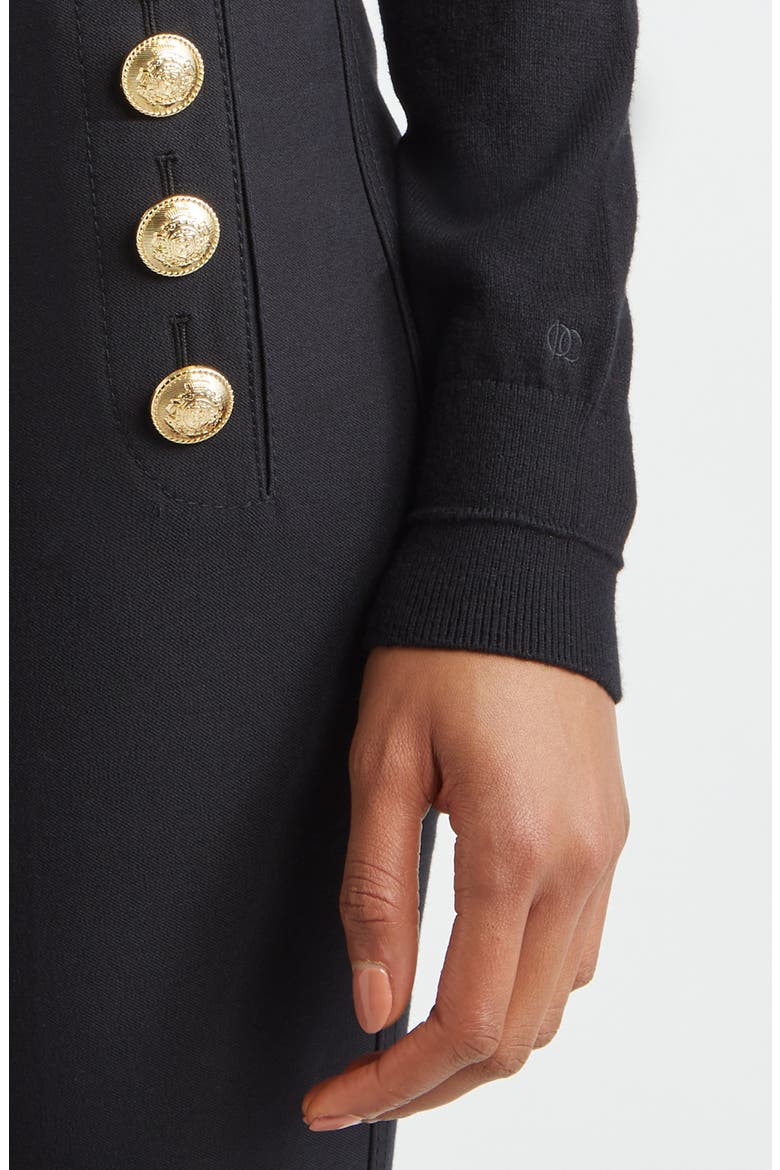 Alizee Crewneck Cotton & Cashmere Sweater, Alternate, color, BLACK