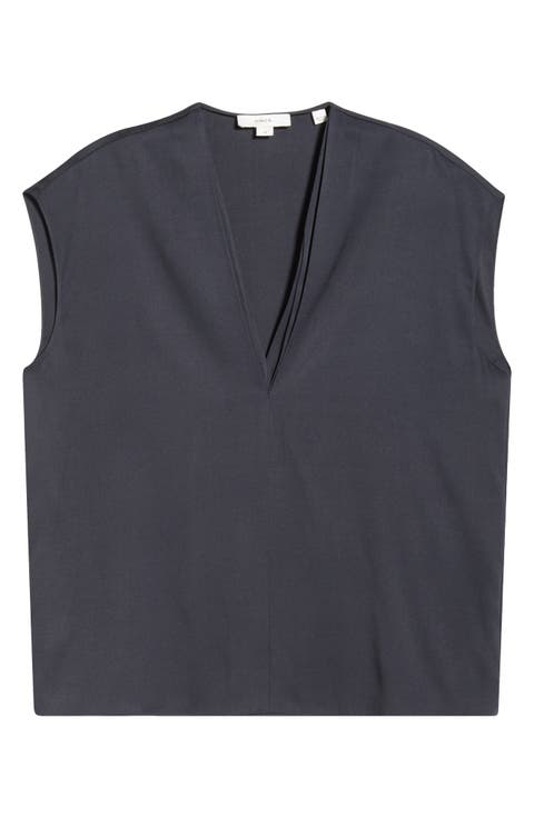 V-Neck Cap Sleeve Top