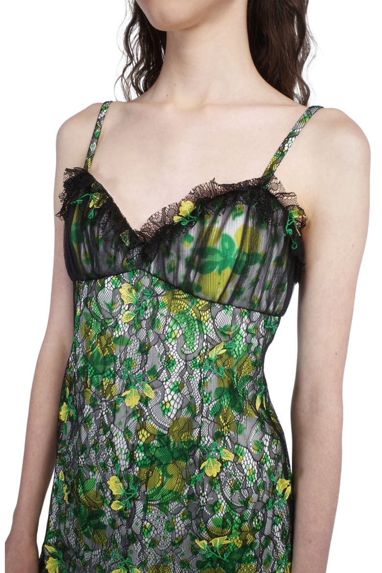 Rosebuds and  Lace Combo Dress, Alternate, color, Black Multi