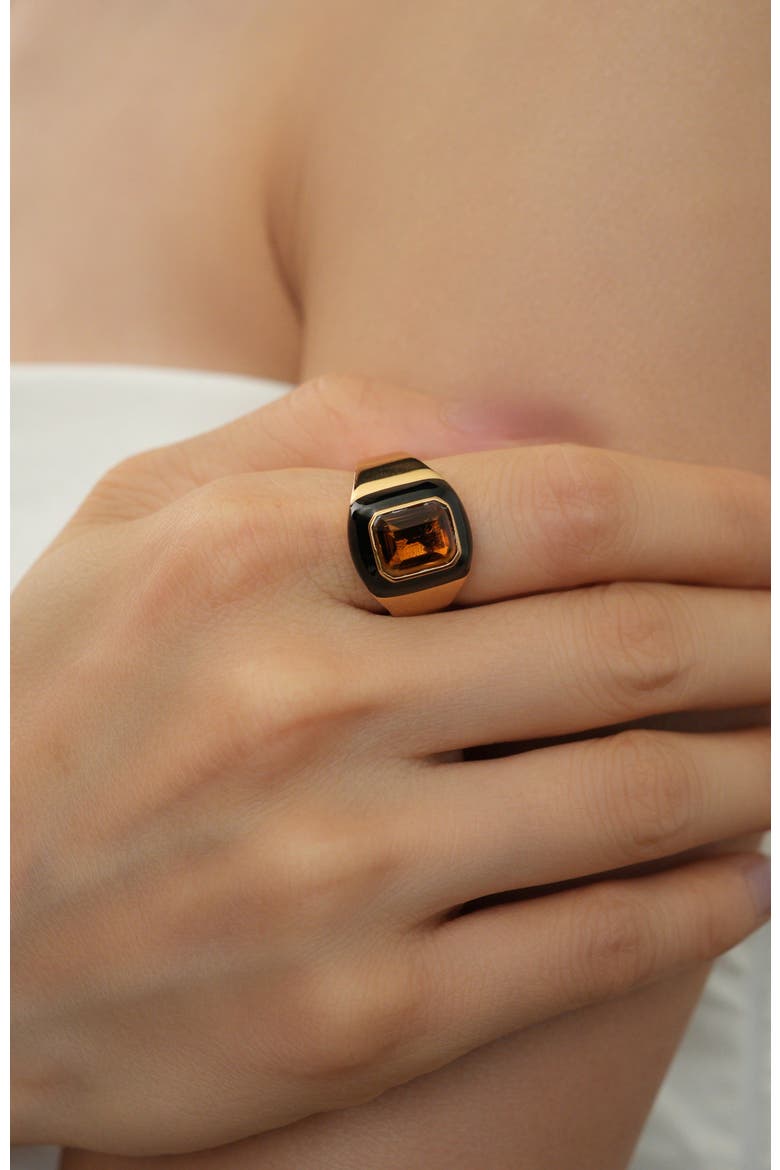 Roman Night Ring, Alternate, color, Brown & Gold