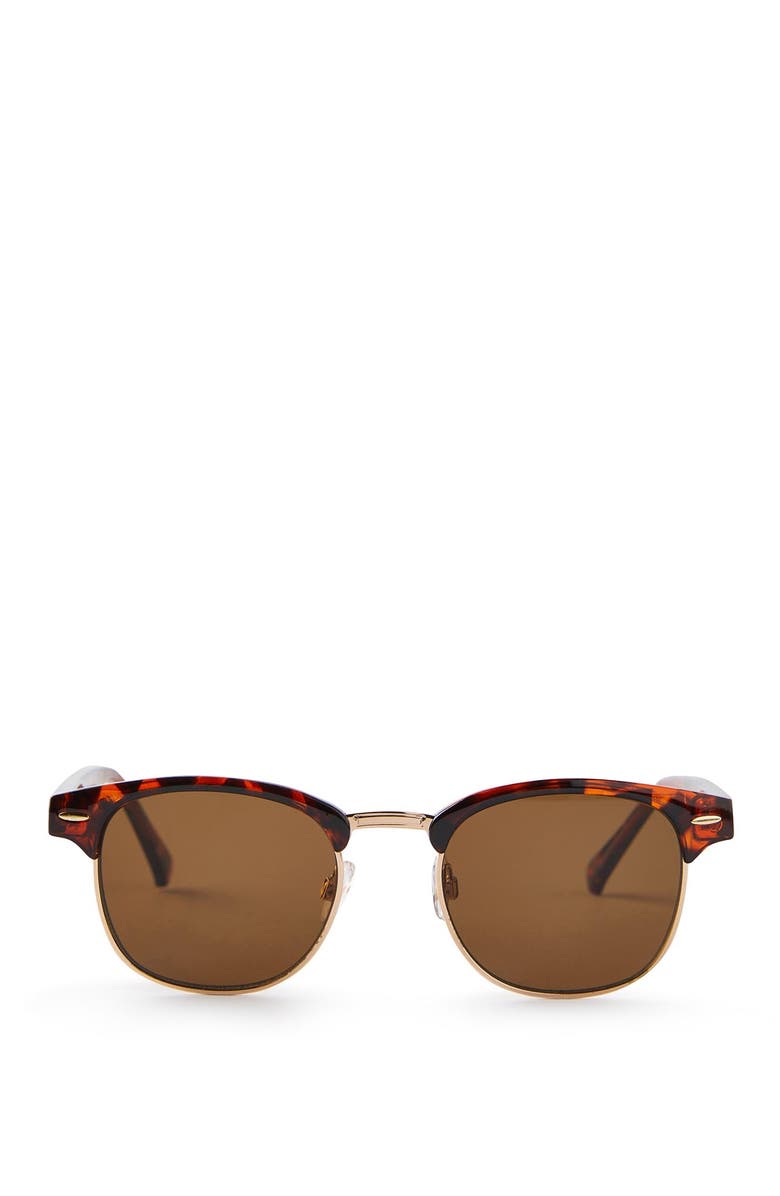 Cotton On Men's The Member Sunglasses, Main, color, Tort Brass Brown