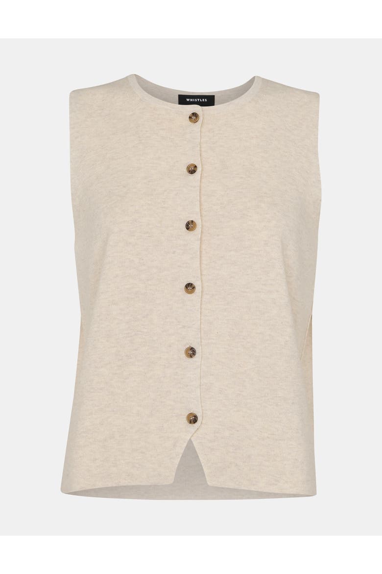 Lucy Button Front Knit Tank, Alternate, color, Oatmeal