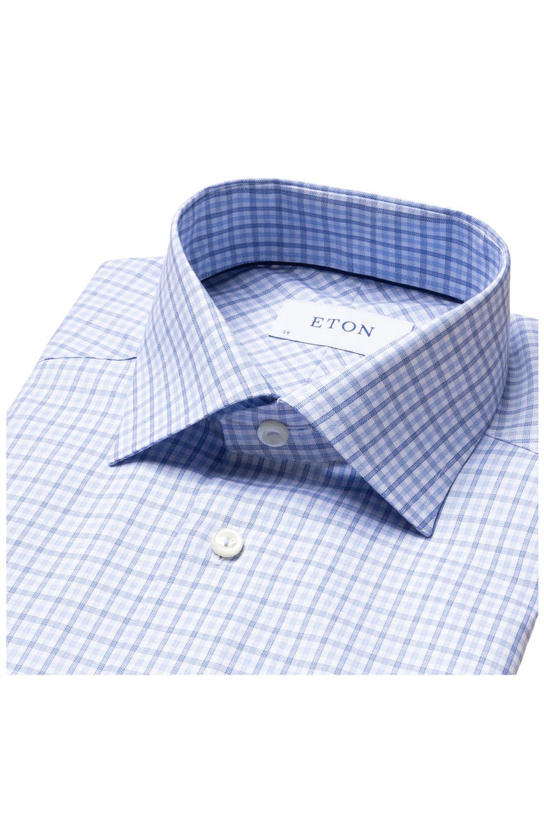 Slim Fit Plaid Dress Shirt, Alternate, color, BLUE
