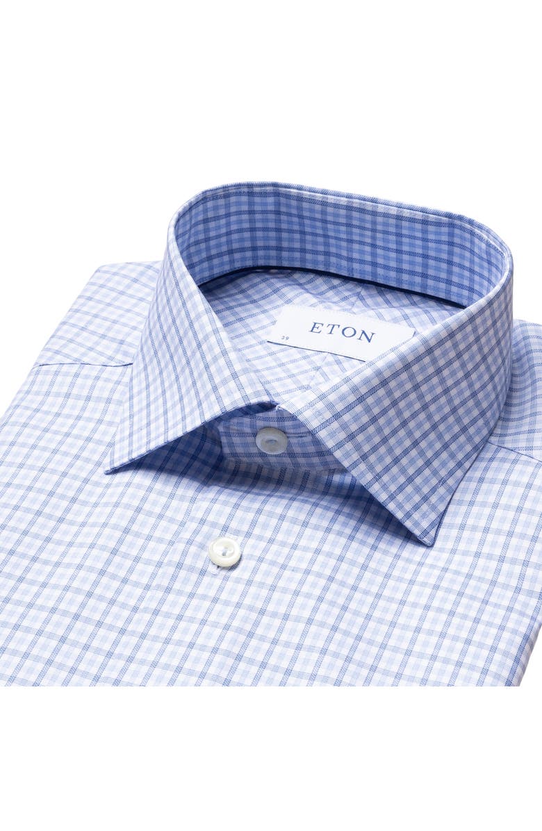 Eton Slim Fit Plaid Dress Shirt, Alternate, color, 