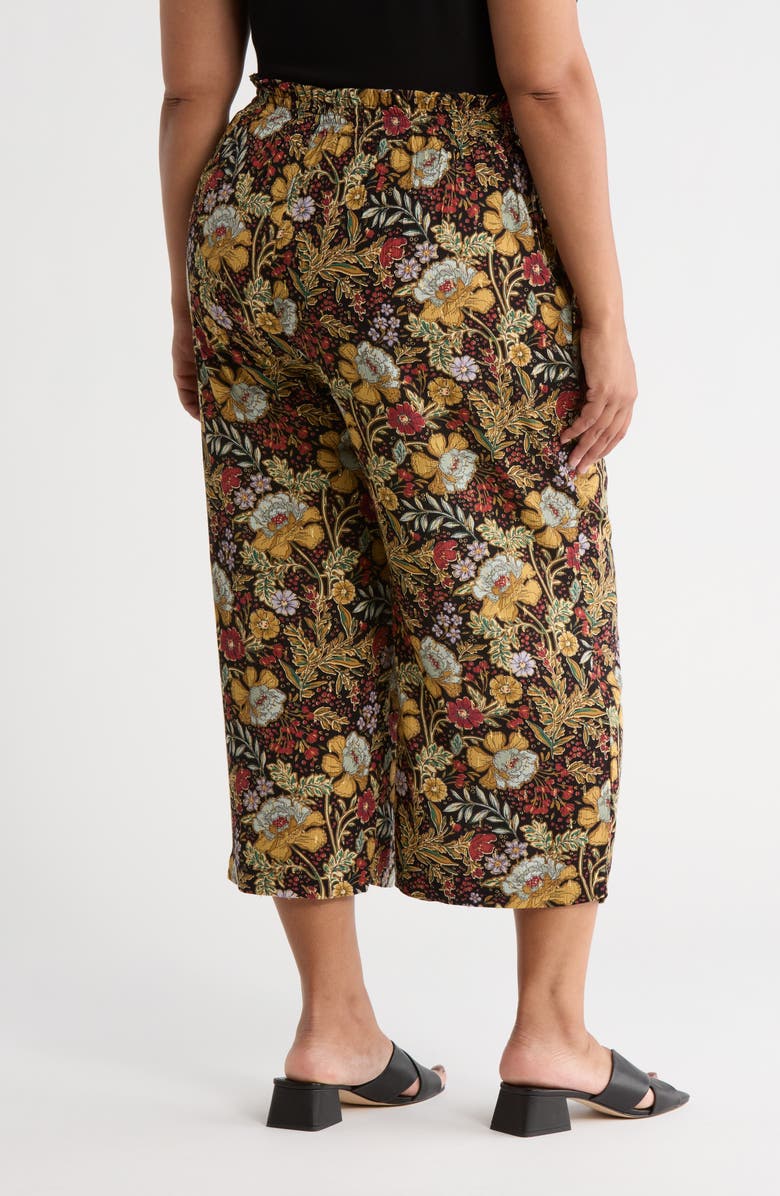 DR2 by Daniel Rainn Print Crop Pull-On Pants, Alternate, color, Black