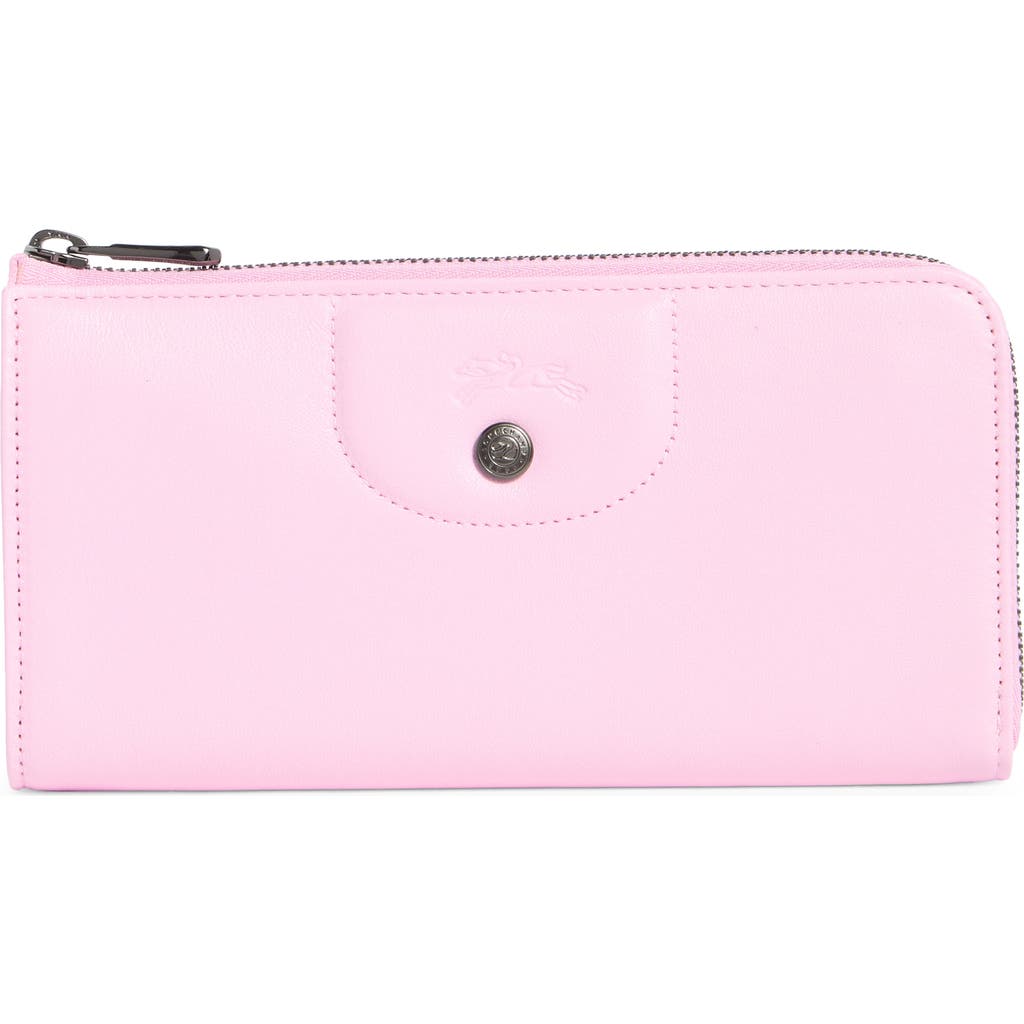 Longchamp Le Pilage Cuir Zip Wallet In Pink