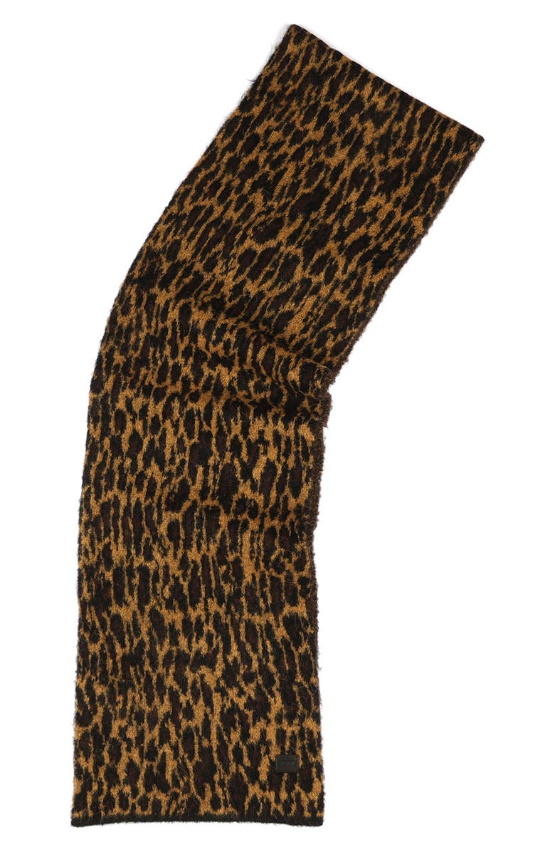 AllSaints Leopard Brushed Jacquard Knit Scarf, Alternate, color, 