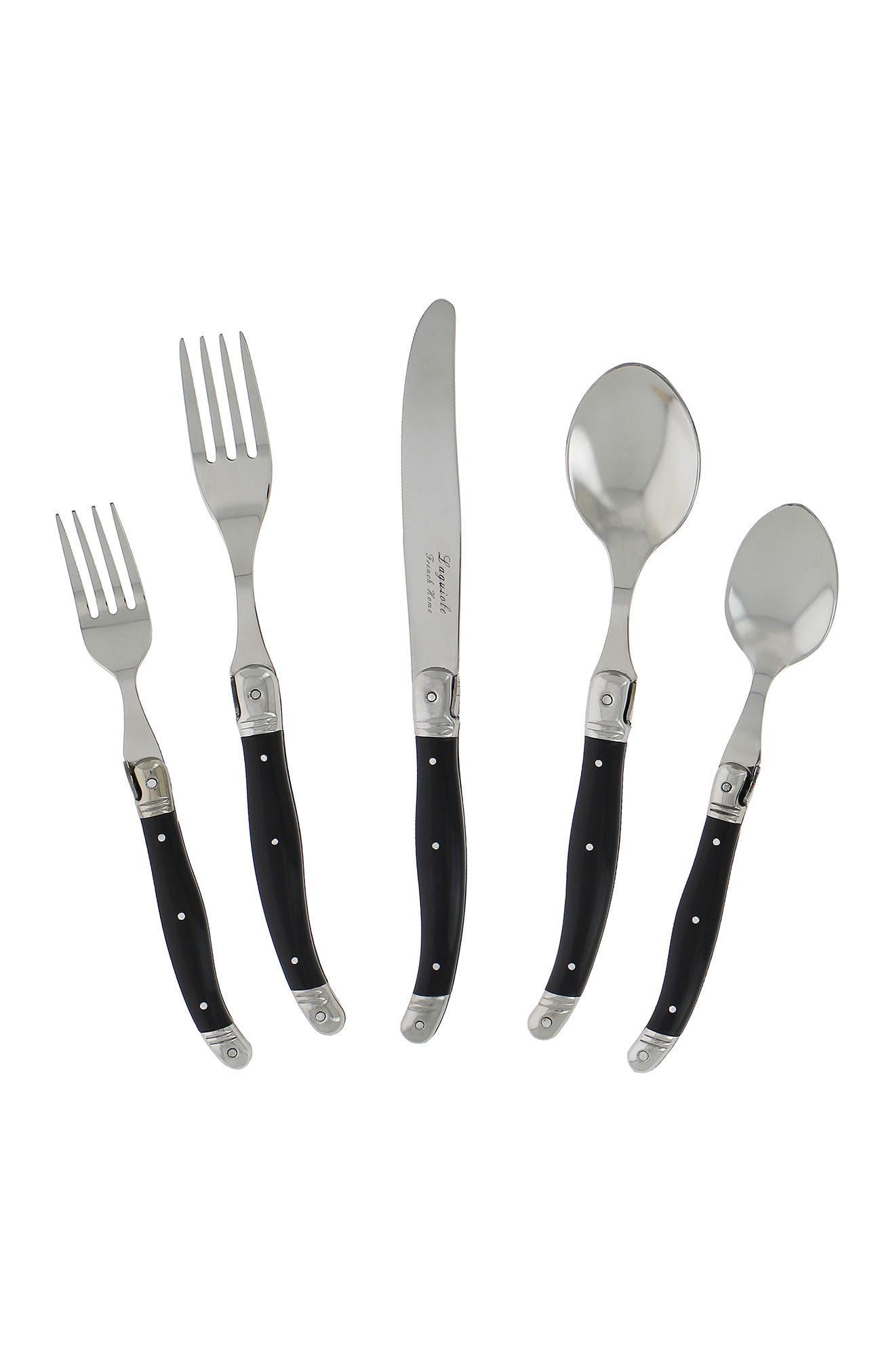 FRENCH HOME 20-Piece Laguiole Black Flatware Set