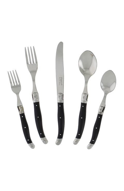 20-Piece Laguiole Black Flatware Set