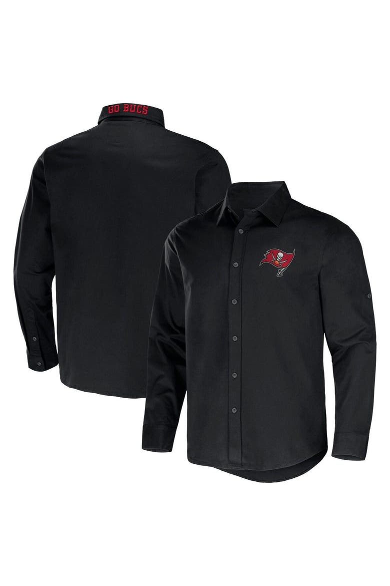 Men's NFL x Darius Rucker Collection by Fanatics Black Tampa Bay Buccaneers Convertible Twill Long Sleeve Button-Up Shirt, Main, color, Black