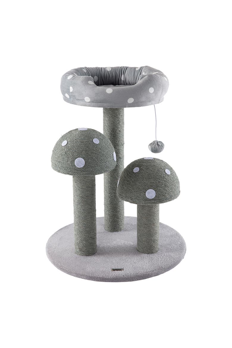 Pixie 3-Tier Cottage Sisal Mushroom Cat Tree with Scratching Posts, Alternate, color, Grey/White point