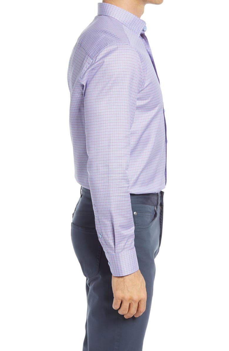Johnston & Murphy Geometric Button-Up Shirt, Alternate, color, 