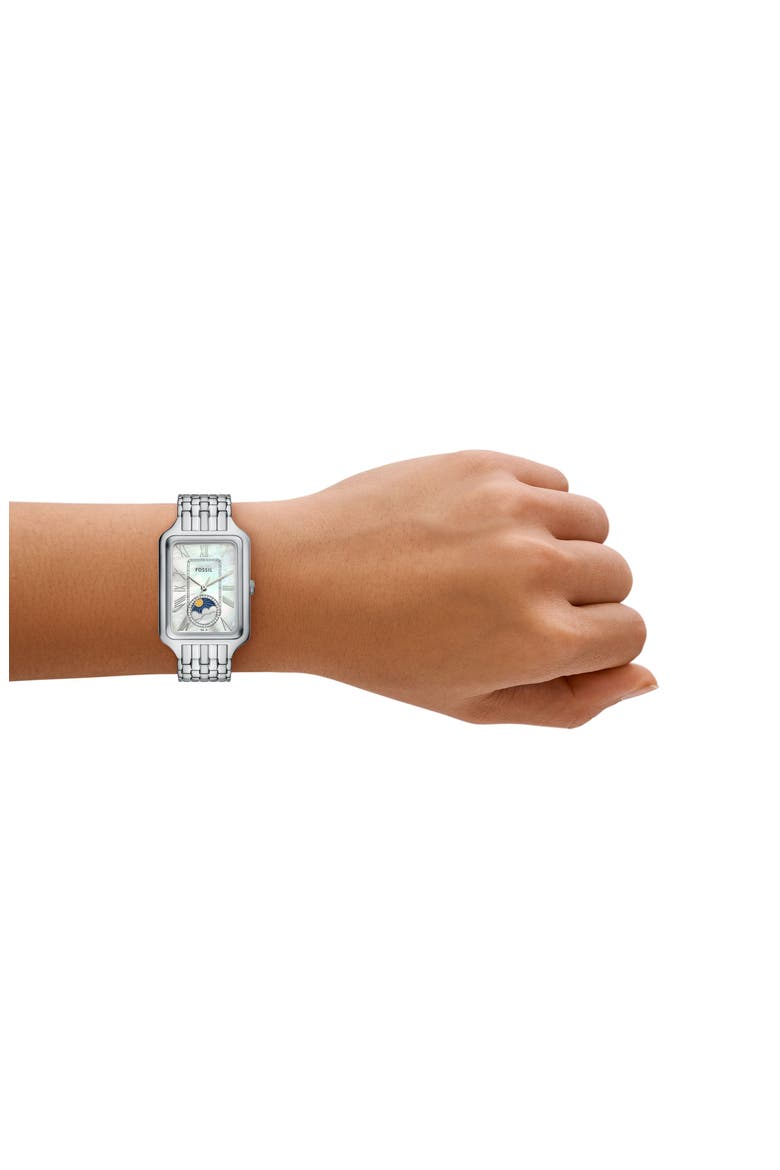 Raquel Bracelet Watch, 28mm x 45mm, Alternate, color, SILVER