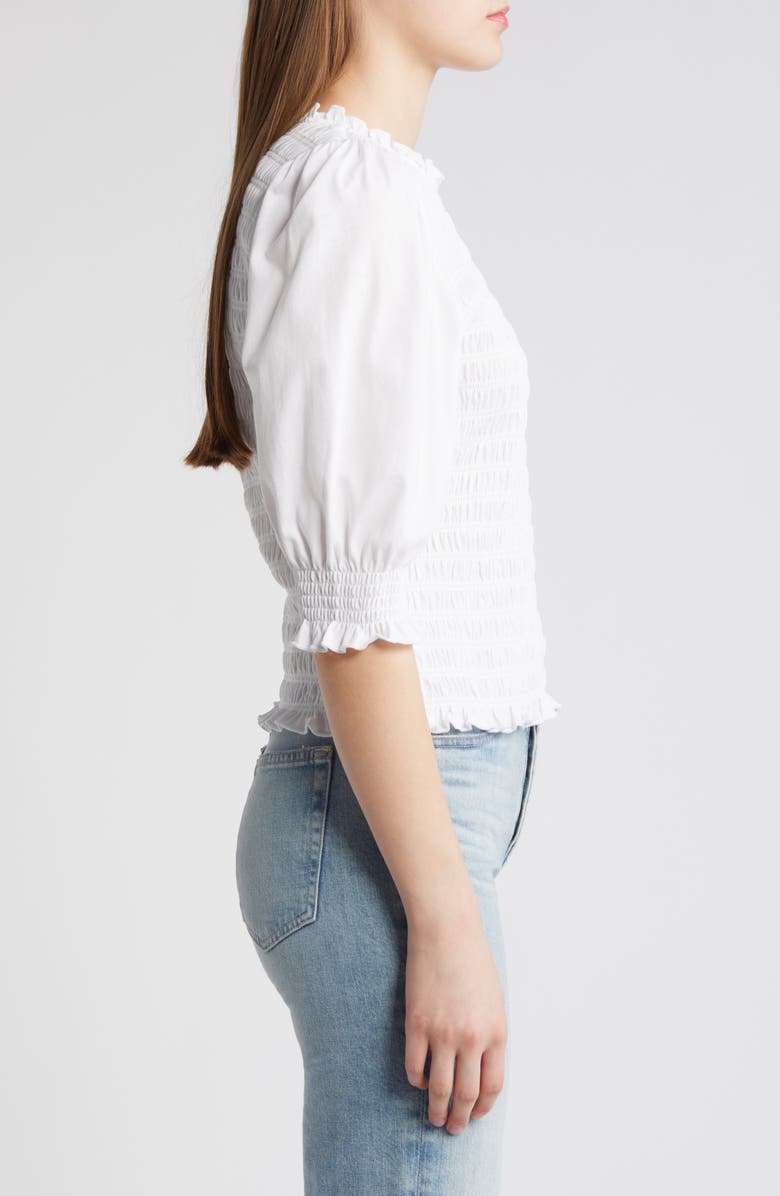 Veronica Beard Langston Smocked Ruffle Top, Alternate, color,