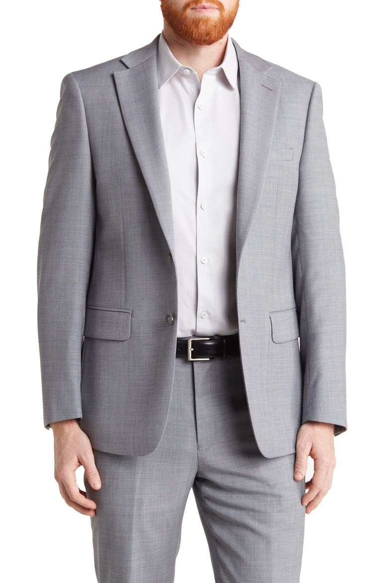Medium Grey Slim Stretch Suit Jacket, Main, color, MED GREY