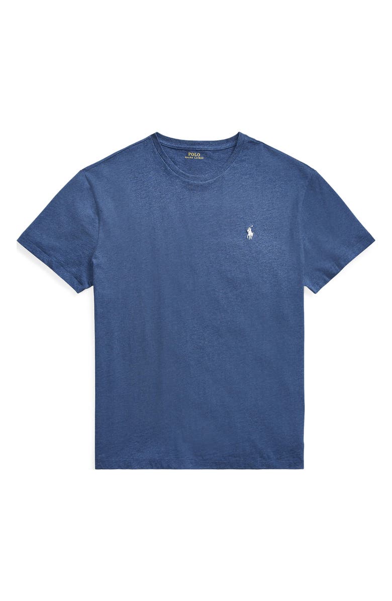 Polo Ralph Lauren Heathered Cotton Crewneck T-Shirt, Alternate, color, Derby Blue Heather